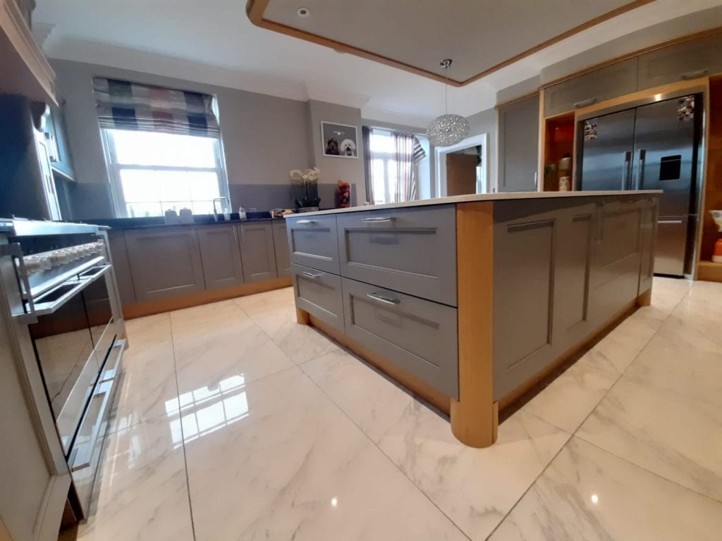 Hand painted kitchen cabinets in Harewood, Leeds by Gareth Thompson Decorators